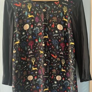R &W Forest Print Long Sleeve Top